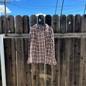 pretty little things oversized brown flannel